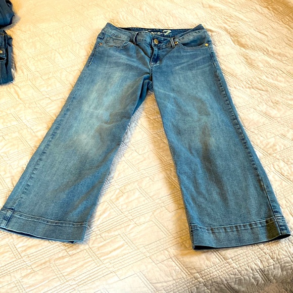 👖 Seven7 gaucho jeans cropped light wash - Picture 3 of 11